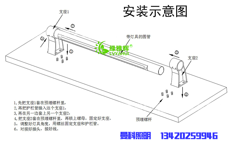 防撞护栏灯安装图